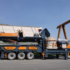 Trituradora cónica móvil montada sobre ruedas